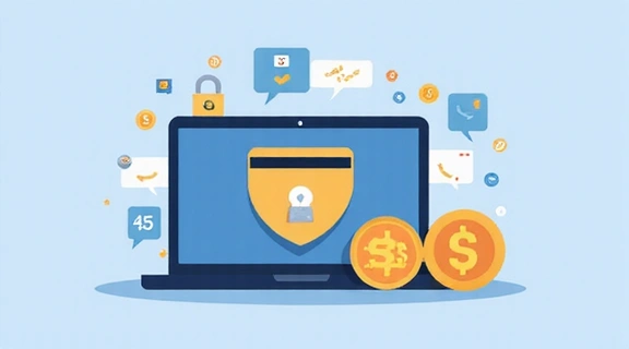 Simbolo di pagamento sicuro online con carte di credito e lucchetto