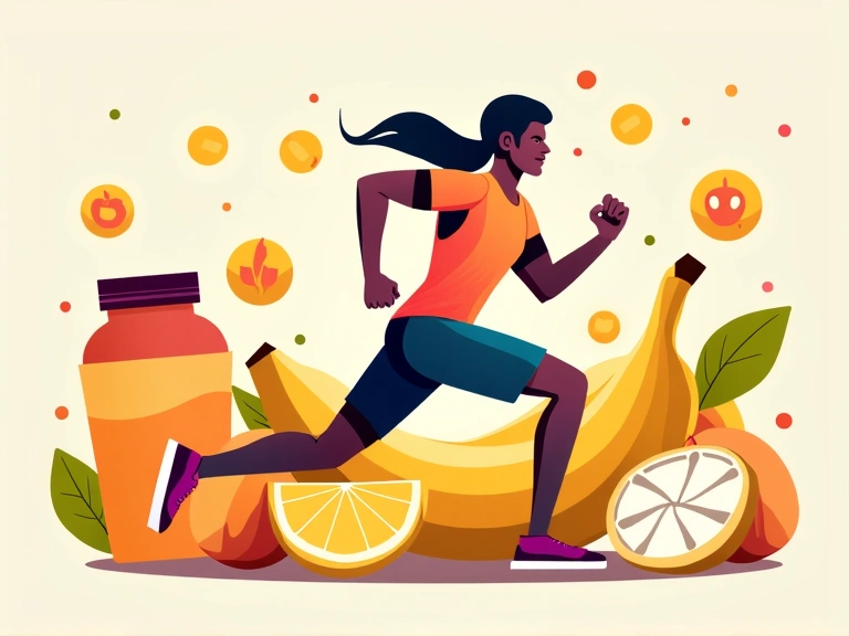 Atleta che si nutre con cibi sani e integratori per la nutrizione sportiva