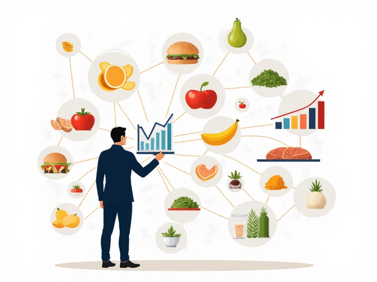 Diagramma di valutazione dietetica con analisi dei dati e risultati